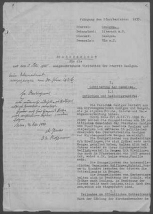Saulgau-Mengen mit Herbertingen u.a. Nebenorten: Pfarrbericht 1935