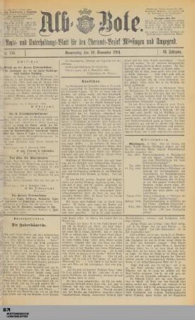 Alb-Bote : Rundschau von der Alb : Münsinger Kreiszeitung : Heimatblatt der Alb