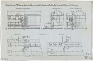 Technische Zeichnung : Projekt zum Wiederaufbau der Roggenmühle des Herrn S. Landsberger in Worms am Rhein