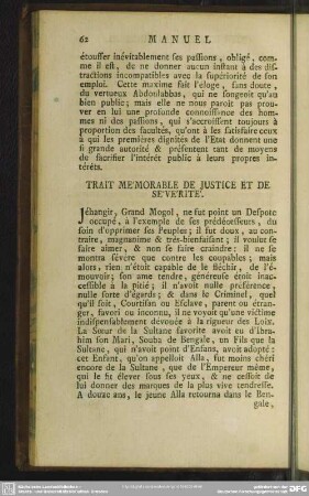 Trait Mémorable De Justice Et De Sévérité