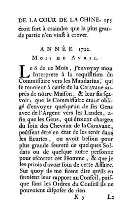 Année 1722. Mois de Avril