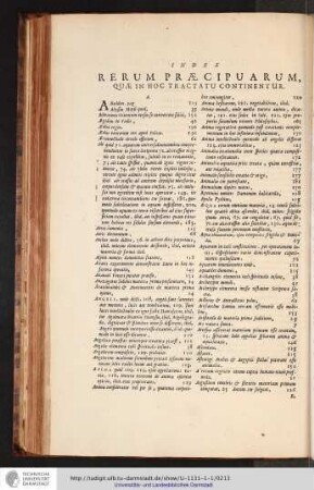 INDEX RERUM PRAECIPUARUM, QUAE IN HOC TRACTATU CONTINENTUR.