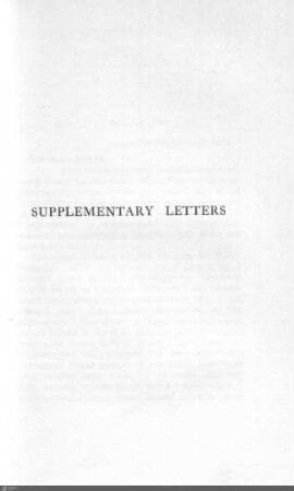 Supplementary letters