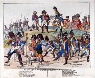 Napoleon-Karikatur: "Die grosse Nation hat ihren grossen Kaiser wieder und zieht auf grosse Eroberungen aus."