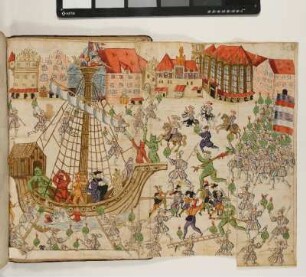 Erstürmung der Hölle auf dem Hauptmarkt, 1439 (Falttafel)