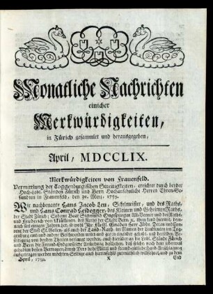 April, MDCCLXIV