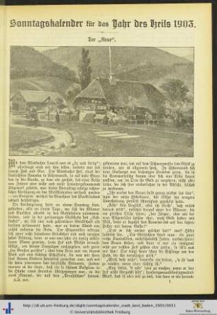 Sonntagskalender für das Jahr des Heils 1903.