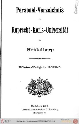 Wintersemester 1909/1910