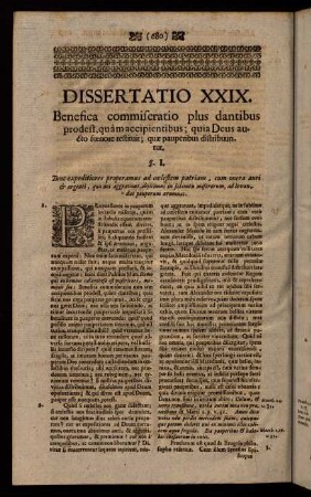 680-702, Dissertatio XXIX.
