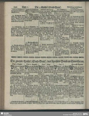 Die zweyte Epistel (Send-Brief) des Apostels Pauli an Timotheum