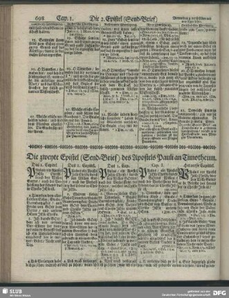 Die zweyte Epistel (Send-Brief) des Apostels Pauli an Timotheum