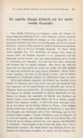 475-486 Die englische Königin Elisabeth und ihre neueste deutsche Biographie