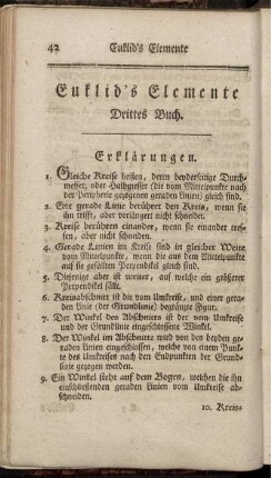 Euklid´s Elemente. Drittes Buch