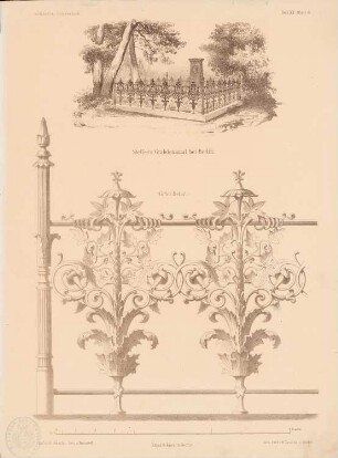 Steffens Grabdenkmal, Berlin: Perspektivische Ansicht, Detail (aus: Architektonisches Skizzenbuch, H. 12, 1853)