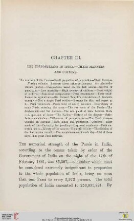 Chapter III : The Zoroastrians in India – Their Manners and Customs