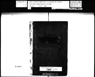 Alte Aufschrift: "Auslendisch Copial [Ausländisches Kopial]"