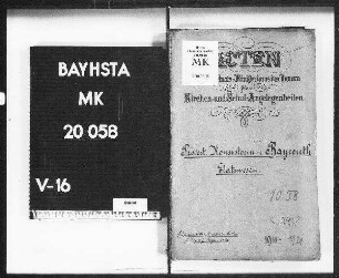Protestant. Konsistorium Bayreuth. Etatswesen.