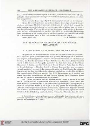 3.Ser. 4.1924: Aanteekeningen over Handschriften met Miniaturen, [1]