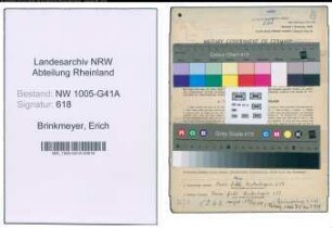 Entnazifizierung Erich Brinkmeyer , geb. 07.06.1914 (Bahnpolizist)