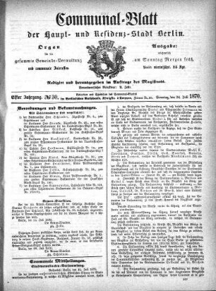1870,30: No. 30, 24. Juli 1870
