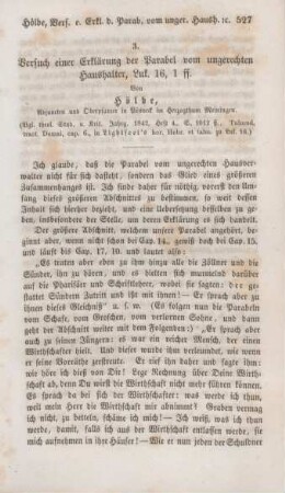 527-542 Versuch einer Erklärung der Parabel vom ungerechten Haushalter, Luk. 16,1 ff.
