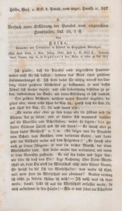 527-542 Versuch einer Erklärung der Parabel vom ungerechten Haushalter, Luk. 16,1 ff.