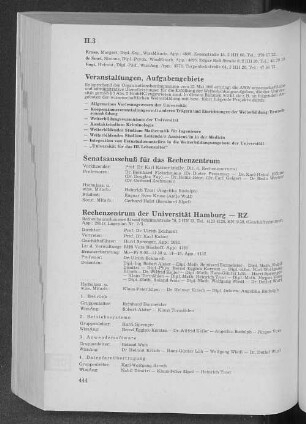 Veranstaltungen, Aufgabengebiete