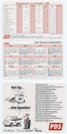 Kalender der PDS zur Wahl des Berliner Abgeordnetenhauses 1995
