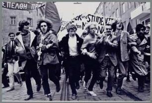 Studentendemonstration gegen die griechische Militär-Junta, Sommer 1967