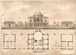 Voit, Johann Michael; Landhaus - Grundrisse, Ansicht