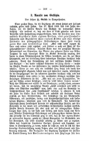 Amalie von Gallitzin : Pädagogische Mitteilungen