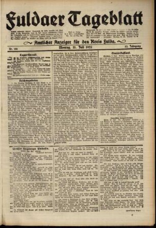 Ausgabe vom Montag, den 11. Juli 1921.