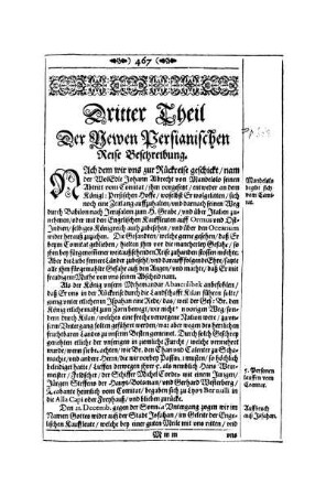 Dritter Theil Der Newen Persianischen Reise Beschreibung