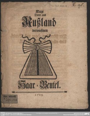 Klage Derer aus Rußland verwiesenen Haar-Beutel