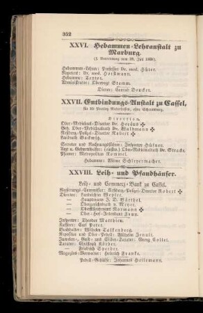 XXVI. Hebammen=Lehranstalt zu Marburg.