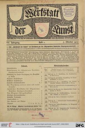 Heft 1 (7. Oktober 1907)