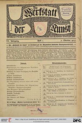 Heft 1 (7. Oktober 1907)