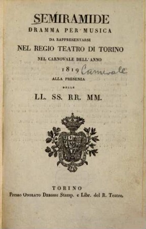 Semiramide : Dramma per musica