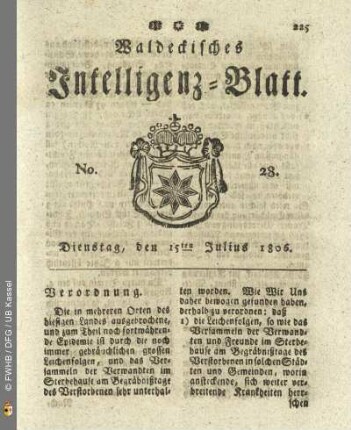 No. 28. Dienstag, den 15ten Julius 1806