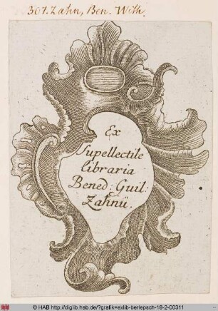 Exlibris des Benedikt Wilhelm Zahn