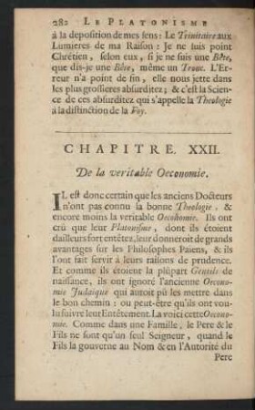 Chapitre XXII. De la veritable Oeconomie