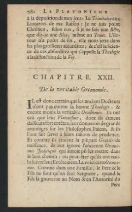 Chapitre XXII. De la veritable Oeconomie
