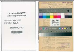 Entnazifizierung Fritz Stoecklin , geb. 07.01.1902 (Ingenieur)
