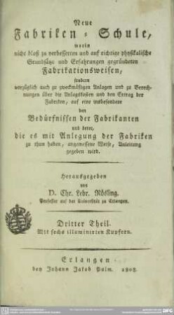 3: Die Fabrikation des Salmiaks und der dabey als Nebenprodukte gewinnbaren Fabrikate