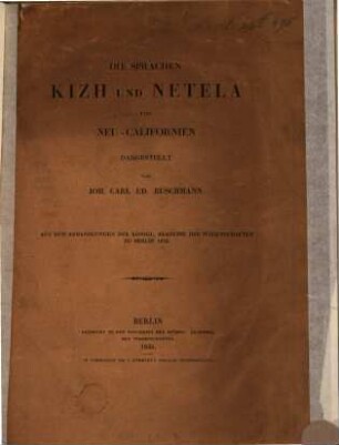 Die Sprachen Kizh und Netela von Neu-Californien