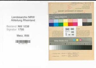 Entnazifizierung Willi Merz , geb. 15.10.1904 (Kaufmann)