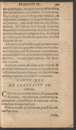 Caput XXV. De Contractu Societatis.