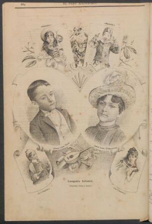 [Retratos de la] Compañía Infantil. : Alberto Costa, Tenor[, e] Isabel Costa, Prima-donna. (Empresa Costa y Aymo.)
