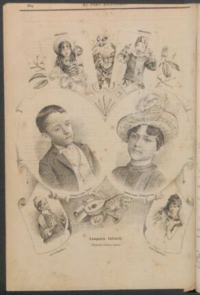 [Retratos de la] Compañía Infantil. : Alberto Costa, Tenor[, e] Isabel Costa, Prima-donna. (Empresa Costa y Aymo.)