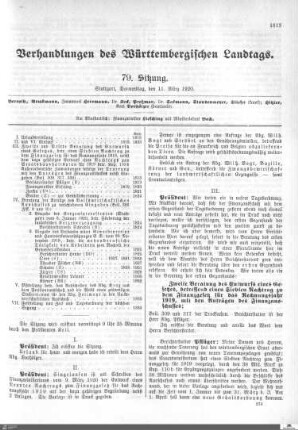 79. Sitzung, Stuttgart, 11.3.1920